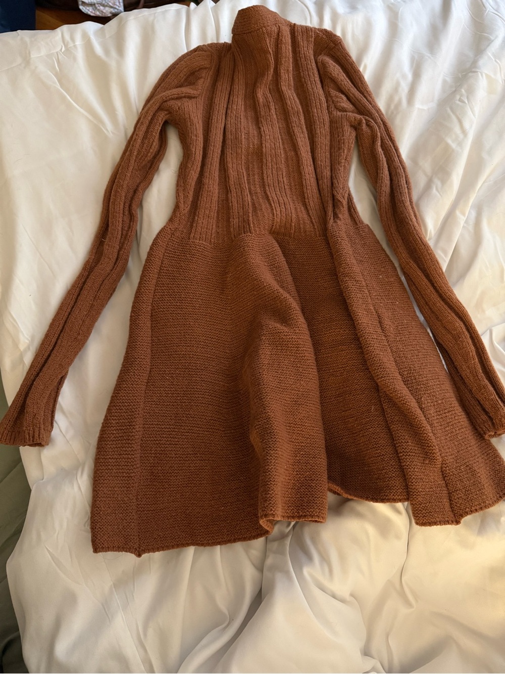 SHEIN Rust Brown Ribbed Button-Front Mini Dress - Picture 2 of 2